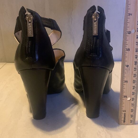 Guess Women's Black Platform Peep Toe High Heels Ankle Boots/Sandals , like new - Picture 5 of 15